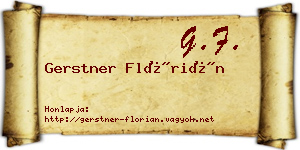 Gerstner Flórián névjegykártya